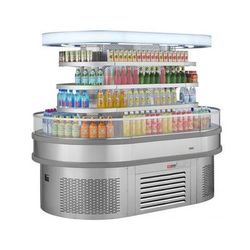 Turbo Air TIOM-36RSRS-N 48" Vertical Island Open Air Cooler w/ 4 Levels, 220v/1ph, Self-Serve, Silver