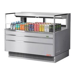 Turbo Air TOM-48L-UFD-S-1S-N 46 3/4" Horizontal Open Air Cooler w/ (1) Level, 115v, Low Profile, Silver