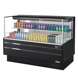 Turbo Air TOM-60L-UF-B-2S-N 58 3/4" Horizontal Open Air Cooler w/ 2 Levels, 115v, 115 V, Black