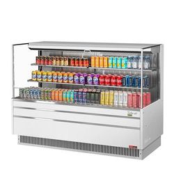 Turbo Air TOM-72L-UF-W-3S-N 70 3/4" Horizontal Open Air Cooler w/ 3 Levels, 220v/1ph, White