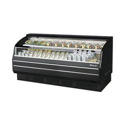 Turbo Air TOM-75LB-SP-N 75 3/4" Horizontal Open Air Cooler w/ 2 Levels, 115v, Low Profile, Black Solid Side Panel