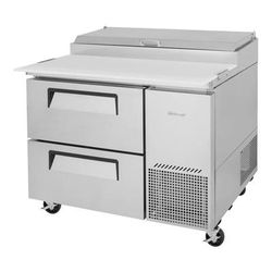 Turbo Air TPR-44SD-D2-N Super Deluxe 44" Pizza Prep Table w/ Refrigerated Base, 115v, Stainless Steel