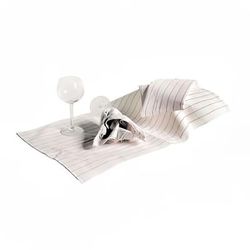 Chef Revival 702GT White Glass Towel w/ Red Pin Strips, 16" x 29", Lint-Free