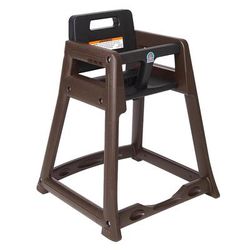 Koala Kare KB950-09 30 1/4" Stackable Plastic High Chair w/ Waist Strap, Brown, Polyethylene