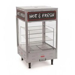 Nemco 6454 18 1/2" Full Service Countertop Heated Display Case - 3 Shelves, 120v, 3 Shelf, Silver