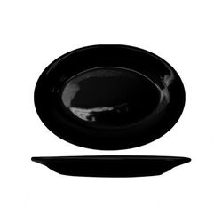 ITI CA-13-B 11 1/2" x 8 1/4" Oval Cancun Platter - Ceramic, Black