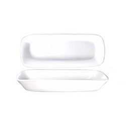 ITI QP-114 10 1/4" x 4 1/8" Rectangular Quad Dish - Porcelain, European White, 1 Dozen