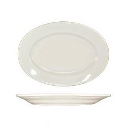 ITI RO-47 8 1/4" x 5 7/8" Oval Roma Platter - Ceramic, American White