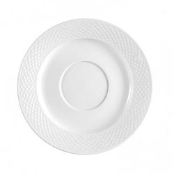 CAC BST36 5" Round Boston Coffee Cup Saucer - Embossed Porcelain, Super White