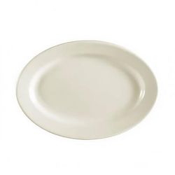 CAC REC-12 10 3/8" x 7 1/8" Oval American White Rolled Edge Platter, REC