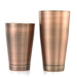Barfly M37009ACP 28 oz & 18 oz Stainless Bar Cocktail Shaker Set, Antique Copper