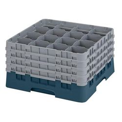 Cambro 16S900414 Camrack Glass Rack w/ (16) Compartments - (4) Gray Extenders, Teal, 16 Compartments, 4 Gray Extenders, Blue