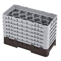 Cambro 17HS1114167 Camrack Glass Rack - (6)Extenders, 17 Compartment, Brown, 17 Compartments, 6 Extenders