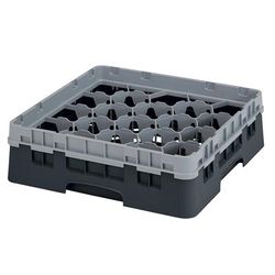 Cambro 20S318110 Camrack Glass Rack w/ (20) Compartment - (1) Gray Extender, Black, 1 Gray Extender