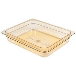 Cambro 22HP150 2 1/2"D Half Size High Temp Food Pan - Non Stick, Yellow