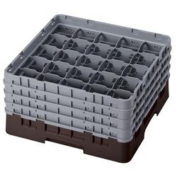 Cambro 25S800167 Camrack Glass Rack w/ (25) Compartments - (4) Extenders, Brown, Full Size
