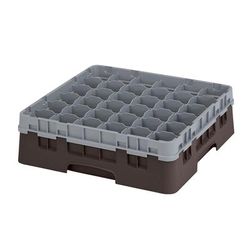 Cambro 36S418167 Camrack Glass Rack w/ (36) Compartments - (1) Soft Gray Extender, Brown