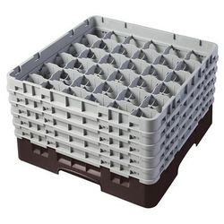 Cambro 36S958167 Camrack Glass Rack w/ 36 Compartments - 36 Gray Extenders, Brown, Stackable