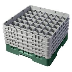 Cambro 49S958119 Camrack Glass Rack w/ 49 Compartments - 49 Gray Extenders, Sherwood Green, Full Size