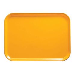 Cambro 915504 Fiberglass Camtray Cafeteria Tray - 15"L x 8 3/4"W, Mustard, Rectangular, Yellow