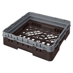 Cambro BR414167 Camrack Base Rack with Extender - 1 Compartment, 4"H, Brown, Soft Gray Extender, Full Size