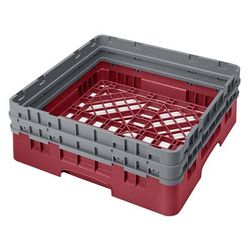 Cambro BR578416 Camrack Base Rack - (2)Extenders, 1 Compartment, 7 1/4"H, Cranberry, Full Size, Red