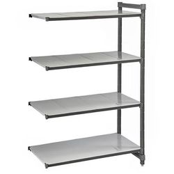 Cambro CBA215472S4580 54" NSF 4-Tier Polymer Shelf Kit - Camshelving Basics Plus, 21"W, 72"H, Gray