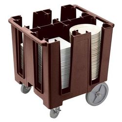 Cambro DCS1125131 30 1/2" Mobile Dish Caddy w/ 4 Columns - Plastic, Dark Brown
