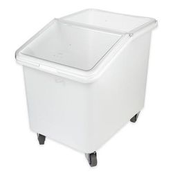Cambro IBS37148 Mobile Ingredient Bin - 37 Gallon Capacity, Clear Cover/White Base