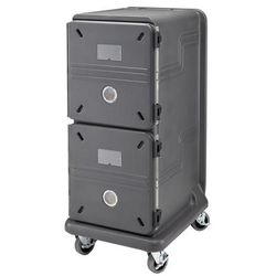 Cambro PCU2000HC615 Pro Cart Ultra Hot/Cold Insulated Food Carrier w/ 20 Pan Capacity, Charcoal Gray, 115v, 1 Active Hot, 1 Active Cold Compartment
