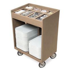 Cambro TC1418157 Tray & Silver Cart - Pans/Cover, Coffee Beige