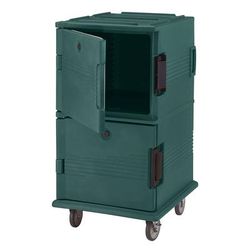Cambro UPC1600HD192 Ultra Camcart Insulated Food Carrier w/ 24 Pan Capacity, Granite Green, Heavy Duty Casters