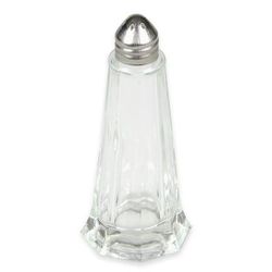 Browne 575182 1 oz Salt/Pepper Shaker - Glass, 4 1/2"H, Clear, 1 Dozen