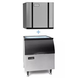 Ice-O-Matic CIM0320HA/B40PS/KBT19 313 lb Elevation Series Half Cube Commercial Ice Machine w/ Bin - 344 lb Storage, Air Cooled, 115v