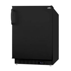 Summit ALR47B 19 3/4"W Undercounter Refrigerator w/ (1) Section & (1) Solid Door - Black, 115v