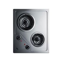 Summit CR2B122 2 Burner Electric Stove - 20" x 16", Stainless, 115v, Silver