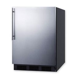 Summit FF7BKSSHVADA 24" W Undercounter Refrigerator w/ 1 Section & 1 Door, 115v, ADA Height, Silver