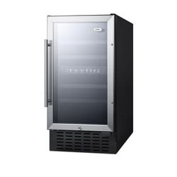 Summit SWC182ZADA 17 3/4" 1 Section Commercial Wine Cooler w/ 2 Zones - 28 Bottle Capacity, 115v, Silver