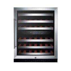 Summit SWC530BLBISTADA 23 5/8" 1 Section Commercial Wine Cooler w/ 2 Zones - 36 Bottle Capacity, 115v, Black