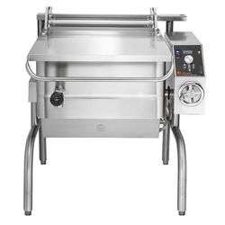Groen BPM-30GC LP 30 gal. Tilt Skillet - Open Leg Base, Polished Pan, Measurement Marks, Liquid Propane, Stainless Steel, Gas Type: LP