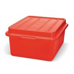 Vollrath 1501-C02 Food Storage Drain Box - With Cover, 15x20x5", Red