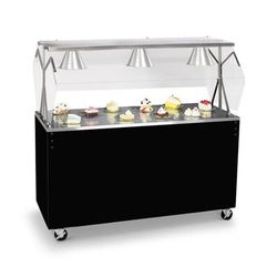 Vollrath 38701 46" Mobile Food Bar w/ Enclosed Base & Stainless Top, Black