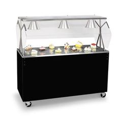 Vollrath 3876246 46" Mobile Food Bar w/ Shelf & Stainless Top - Cherry Woodgrain, 120v, Brown