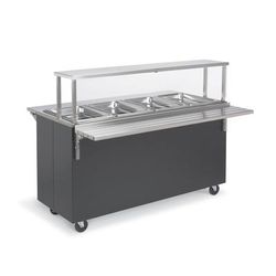 Vollrath 39712 60" Hot Food Table w/ 4 Wells & Enclosed Base, 120v, Black