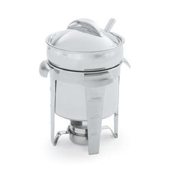 Vollrath 49524 Round Chafer w/ Lift-off Lid & Chafing Fuel Heat, 7 qt., 18/8 Stainless