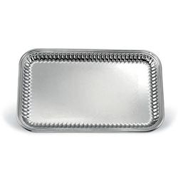 Vollrath 82166 Rectangular Fluted Serving Tray - 12 1/2" x 18 1/4" Stainless, Silver