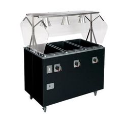 Vollrath T387112 Affordable Portable 60" Hot Food Table w/ (4) Wells & Enclosed Base, 208 240v/1ph, Black