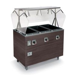 Vollrath T38937 46" Hot Food Table w/ 3 Wells & Enclosed Base, 120v, Brown