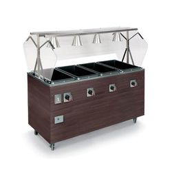 Vollrath T389452 Affordable Portable 60" Hot Food Table w/ (4) Wells & Enclosed Base, 208 240v/1ph, Brown