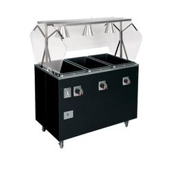 Vollrath T397122 60" Hot Food Table w/ 4 Wells & Enclosed Base, 208 240v/1ph, Black